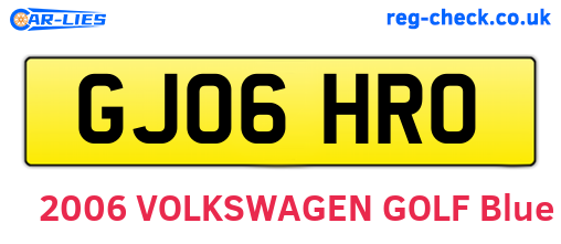 GJ06HRO are the vehicle registration plates.
