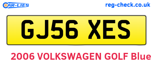 GJ56XES are the vehicle registration plates.