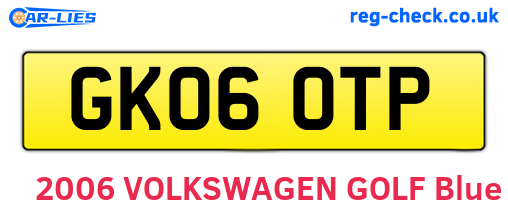 GK06OTP are the vehicle registration plates.