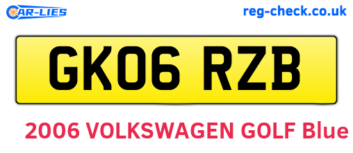 GK06RZB are the vehicle registration plates.