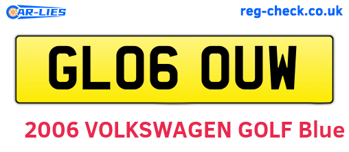 GL06OUW are the vehicle registration plates.