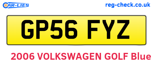 GP56FYZ are the vehicle registration plates.