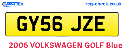 GY56JZE are the vehicle registration plates.