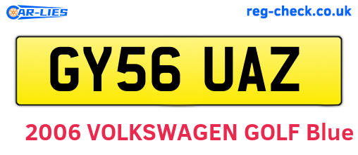 GY56UAZ are the vehicle registration plates.