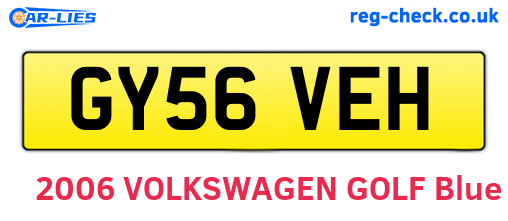 GY56VEH are the vehicle registration plates.
