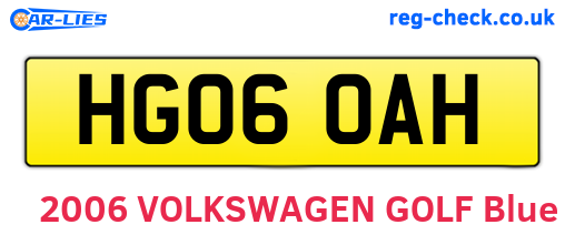 HG06OAH are the vehicle registration plates.