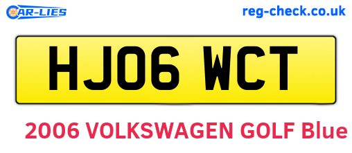 HJ06WCT are the vehicle registration plates.