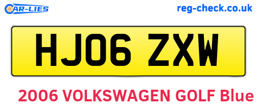 HJ06ZXW are the vehicle registration plates.