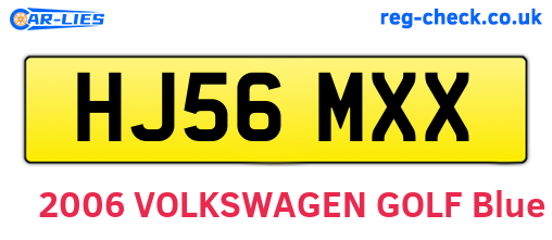 HJ56MXX are the vehicle registration plates.