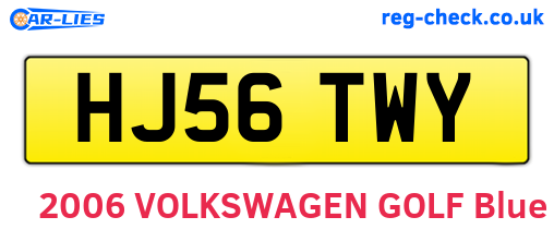 HJ56TWY are the vehicle registration plates.