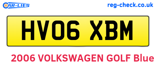 HV06XBM are the vehicle registration plates.