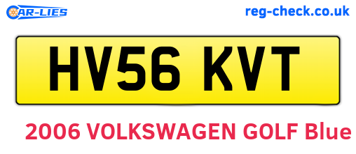 HV56KVT are the vehicle registration plates.
