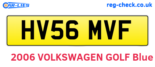HV56MVF are the vehicle registration plates.