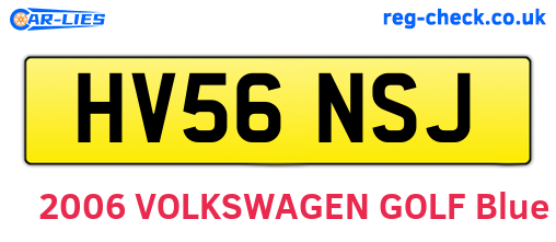 HV56NSJ are the vehicle registration plates.