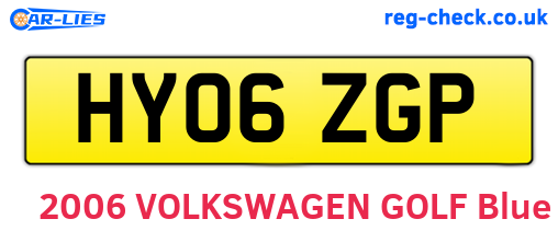 HY06ZGP are the vehicle registration plates.