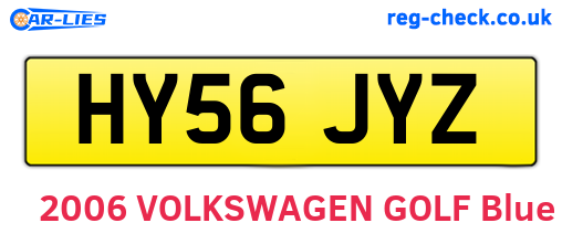 HY56JYZ are the vehicle registration plates.