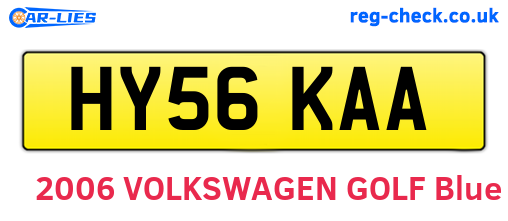 HY56KAA are the vehicle registration plates.
