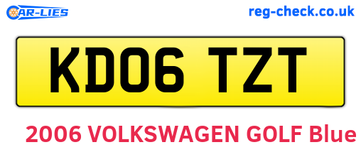 KD06TZT are the vehicle registration plates.