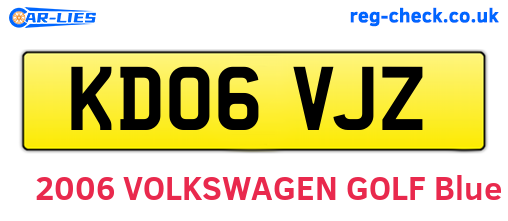 KD06VJZ are the vehicle registration plates.