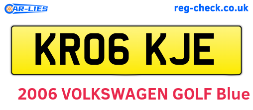 KR06KJE are the vehicle registration plates.