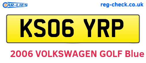 KS06YRP are the vehicle registration plates.