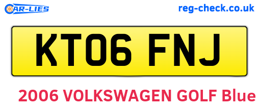 KT06FNJ are the vehicle registration plates.