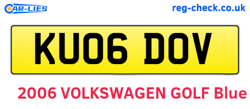 KU06DOV are the vehicle registration plates.