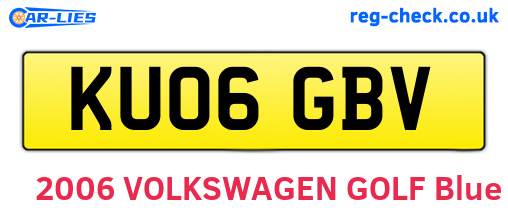 KU06GBV are the vehicle registration plates.