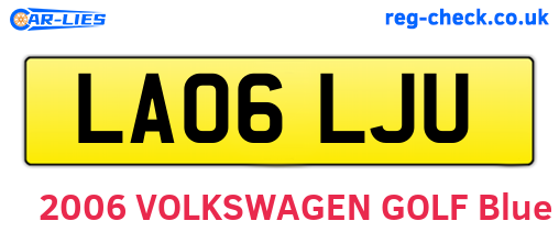 LA06LJU are the vehicle registration plates.