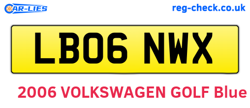 LB06NWX are the vehicle registration plates.