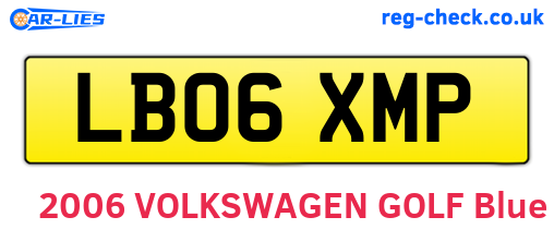 LB06XMP are the vehicle registration plates.