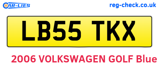 LB55TKX are the vehicle registration plates.