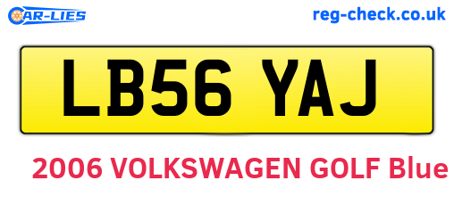 LB56YAJ are the vehicle registration plates.