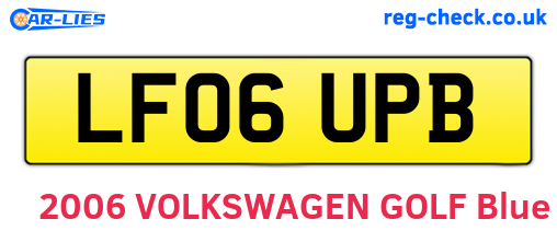 LF06UPB are the vehicle registration plates.