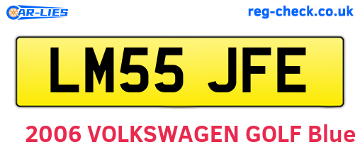 LM55JFE are the vehicle registration plates.
