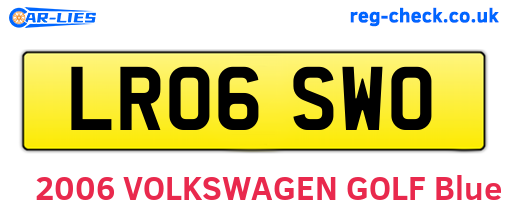 LR06SWO are the vehicle registration plates.