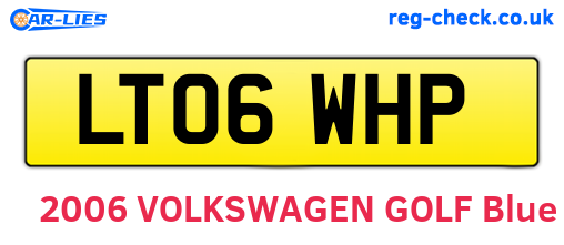 LT06WHP are the vehicle registration plates.