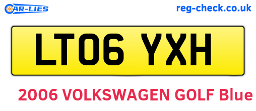 LT06YXH are the vehicle registration plates.