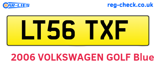 LT56TXF are the vehicle registration plates.