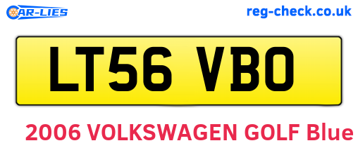 LT56VBO are the vehicle registration plates.