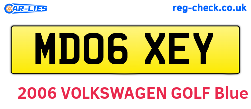 MD06XEY are the vehicle registration plates.