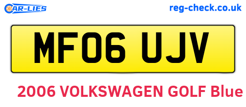 MF06UJV are the vehicle registration plates.