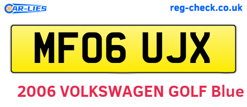 MF06UJX are the vehicle registration plates.