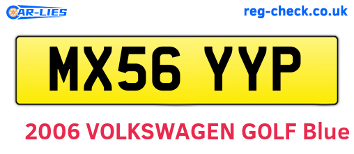 MX56YYP are the vehicle registration plates.