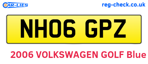 NH06GPZ are the vehicle registration plates.