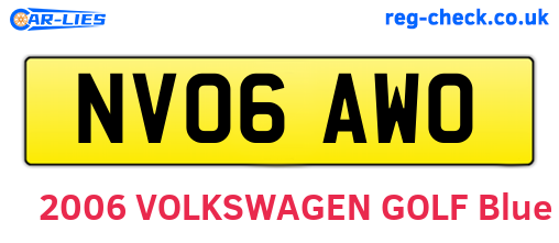 NV06AWO are the vehicle registration plates.
