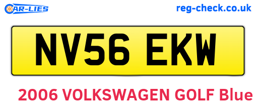 NV56EKW are the vehicle registration plates.