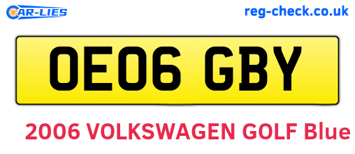 OE06GBY are the vehicle registration plates.