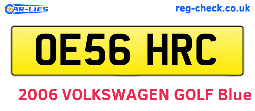 OE56HRC are the vehicle registration plates.