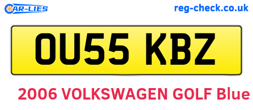 OU55KBZ are the vehicle registration plates.